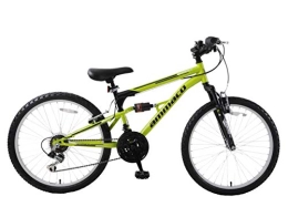 Ammaco Bike Ammaco. Summit 24" Wheel Boys Kids Dual Full Suspension Mountain Bike 14" Frame 18 Speed Green Black Age 8+