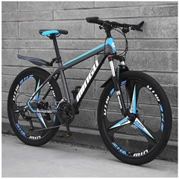 Aoyo Bike Aoyo 24 Inch Mountain Bikes, Mens Women Carbon Steel Bicycle, 30-Speed Drivetrain All Terrain Mountain Bike With Dual Disc Brake, 21Vitesses, (Color : 21vitesses, Size : Cyan 3 Spoke)