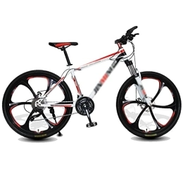 Aoyo Mountain Bike Aoyo Mountain Bikes, 24-Speed 26 Inch Bikes Shock-absorbing And Variable-speed Bicycles Road Bicycle Racing(Color:Six Knife Wheel-White Red)