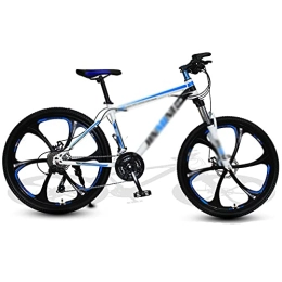 Aoyo Mountain Bike Aoyo Mountain Bikes, 24-Speed 26 Inch Bikes Shock-absorbing And Variable-speed Bicycles Road Bicycle Racing(Color:Six knife wheels-white and blue)