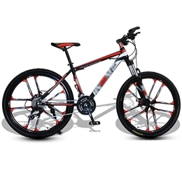 Aoyo Bike Aoyo Mountain Bikes, 24-Speed 26 Inch Bikes Shock-absorbing And Variable-speed Bicycles Road Bicycle Racing(Color:Ten Knife Wheel-Black Red)