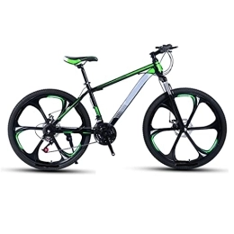 Aoyo Mountain Bike Aoyo Road Bicycle, 27-Speed 26 Inch Bikes, Double Disc Brake High Carbon Steel Frame, Variable Speed Bicycle Shock Absorption Road Bike(Color:Upgraded six cutter wheel-Green)