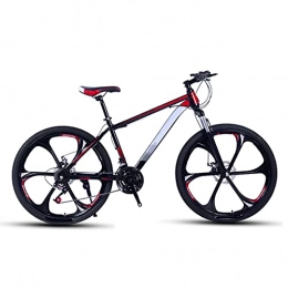 Aoyo Mountain Bike Aoyo Road Bicycle, 27-Speed 26 Inch Bikes, Double Disc Brake High Carbon Steel Frame, Variable Speed Bicycle Shock Absorption Road Bike(Color:Upgraded six cutter wheel-Red)
