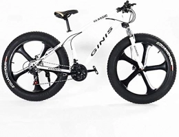 Aoyo Mountain Bike Aoyo Teens Mountain Bikes, 21-Speed 24 Inch Fat Tire Bicycle, High-carbon Steel Frame Hardtail Mountain Bike With Dual Disc Brake, Yellow, Spoke, Size:3 Spoke, (Color : White, Size : 5 Spoke)