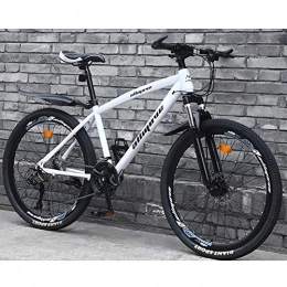 AP.DISHU Bike AP.DISHU 24 Speeds Mountain Bikes Bicycles, Double Disc Brake Mountain Bike Lightweight Carbon Steel Frame, White, 26inch