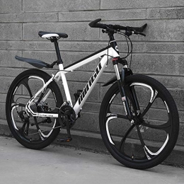 AP.DISHU Mountain Bike AP.DISHU Mountain Bike 27 Speeds Hard-Tail Mountain Bicycle Dual Disc Brake And Front Suspension Fork 24 / 26 Inch Wheel, White, 24inch