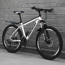 AP.DISHU Bike AP.DISHU Mountain Bike, Carbon Steel Frame 27-Speed Shiftable Bicycle Adult Outdoor Cross Country Bicycle, White, 26inch