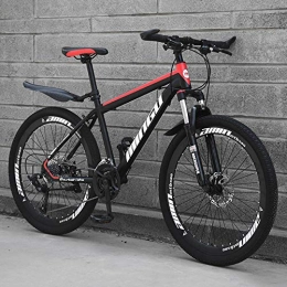 AP.DISHU Bike AP.DISHU Mountain Bike, Carbon Steel Frame Mechanical Disc Brakes 24-Speed Shiftable Bicycle Adult Outdoor Cross Country Bicycle, Red, 26inch