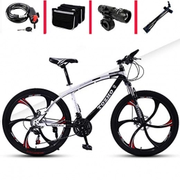AP.DISHU Mountain Bike AP.DISHU Mountain Bike Male And Female Double Disc Brake Off-Road Racing 26 Inch / 27-Speed Light Adult Cross Country Bicycle, Black, 24 INCH