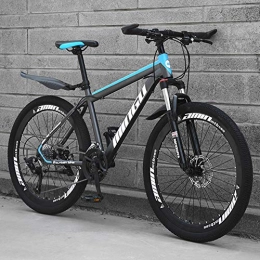 AP.DISHU Bike AP.DISHU Mountain Bike, Mechanical Disc Brakes Carbon Steel Frame 21-Speed Shiftable Bicycle Adult Outdoor Cross Country Bicycle, Blue, 24inch