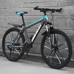 AP.DISHU Mountain Bike AP.DISHU Unisex Mountain Bike 30 Speeds Carbon Steel Frame Road Bike 24 / 26 Inch Wheels, Blue, 24inch