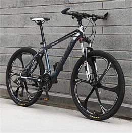 AUTOKS Mountain Bike AUTOKS 26 Inch Adult Mountain Bike Double Disc Brake OffRoad Speed Bicycle Men and Women (Color : Black ash, Size : 24 Speed)