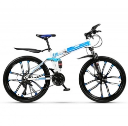 AWAKMER 27 inch Mountain Bike fold Bicycle with 21/24/27/30 Speed and Suspension Dual Disc Brake,30speed