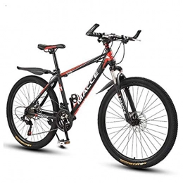 B-D Mountain Bike B-D 26 Inch Mountain Bike Dual Disc Brakes 21 Speed Mens Bicycle Front Suspension MTB, Red