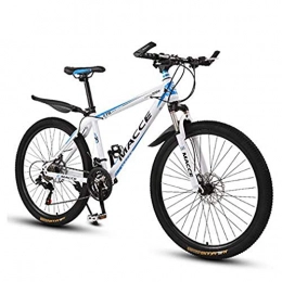 B-D Bike B-D 26 Inch Mountain Bike Dual Disc Brakes 21 Speed Mens Bicycle Front Suspension MTB, White