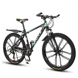 B-D Bike B-D Mens Mountain Bike 26 Inch, 21-Speed Mountain Bike Adult Bicycle Dual Disc Brakes High Carbon Steel Outroad Bicycle, Green