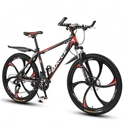B-D Bike B-D Mountain Bike 26 Inch Wheels, Adult Mountain Trail Bike High Carbon Steel Outroad Bicycle, 21-Speed Bicycle Suspension Fork MTB ​​Gears Dual Disc Brakes Mountain Bicycle, Red