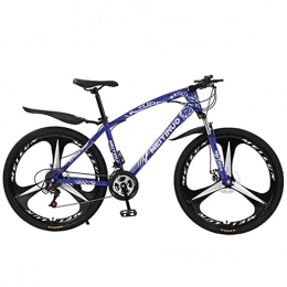BaiHogi Bike BaiHogi Professional Racing Bike, Adult Mountain Bike 26-Inch Wheels Carbon Steel Frame with Double Disc Brake and Suspension Fork, Multicolor / White / 27 Speed (Color : Blue, Size : 24 Speed)