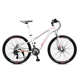 BaiHogi Bike BaiHogi Professional Racing Bike, Mountain Bike, 26”Men / Women Hardtail Bike, Alumiframe with Disc Brakes and Front Suspension, 27 Speed / Pink (Color : Pink, Size : -)