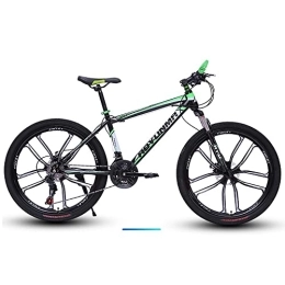 Bananaww Bike Bananaww 24 / 26-inch Mountain Bike, 21 / 24 / 27 Speed Mountain Bicycle With High Carbon Steel Frame and Double Disc Brake, Front Suspension Anti-Skid Shock-absorbing Front Fork, Adult Bike