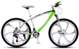 baozge Bike baozge Mountain Bicycle Adult 24 Speed Speed with 6 Cutter Wheel 24 / 26 Inch Travel Bicycle Men and Women MTB Bike Double Disc Brake High Carbon Steel Frame Outdoor Cycling (Green and White)-XL