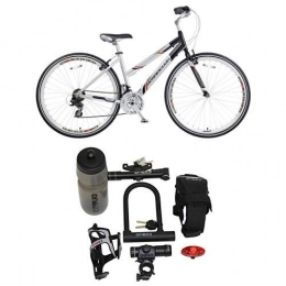 Barracuda Mountain Bike Barracuda Women's Liberty Trekking Bike - Silver / Black (Wheel 700C, Frame 17 Inch) with Cycling Essentials Pack
