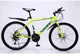 BECCYYLY Mountain Bike BECCYYLY Mountain bike Mountain Bike, 24 / 26 Inch Double Disc Brake, Adult MTB Country Gearshift Bicycle, Hardtail Mountain Bike with Adjustable Seat Carbon Steel Yellow Spoke Wheel, bicycle
