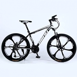 BECCYYLY Mountain Bike BECCYYLY Mountain bike Mountain Bike 24 / 26 Inch with Double Disc Brake, Adult MTB, Hardtail Bicycle with Adjustable Seat, Thickened Carbon Steel Frame, Black, 6 Cutters Wheel, bicycle