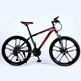 BECCYYLY Mountain Bike BECCYYLY Mountain bike Mountain Bike 24 / 26 Inch with Double Disc Brake, Adult MTB, Hardtail Bicycle with Adjustable Seat, Thickened Carbon Steel Frame, Black, Red, 10 Cutters Wheel, bicycle