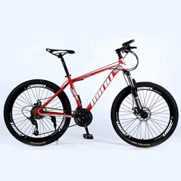 BECCYYLY Bike BECCYYLY Mountain bike Mountain Bike 24 / 26 Inch with Double Disc Brake, Adult MTB, Hardtail Bicycle with Adjustable Seat, Thickened Carbon Steel Frame, Red, Spoke Wheel bicycle