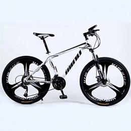BECCYYLY Bike BECCYYLY Mountain bike Mountain Bike 24 / 26 Inch with Double Disc Brake, Adult MTB, Hardtail Bicycle with Adjustable Seat, Thickened Carbon Steel Frame, White Black, 3 Cutters Wheel, bicycle