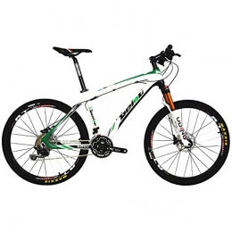 BEIOU  BEIOU Carbon Fiber Mountain Bike Hardtail MTB SHIMANO M610 DEORE 30 Speed Ultralight 10.8 kg RT 26 Professional External Cable Routing Toray T800 CB005 (Green, 17-Inch)