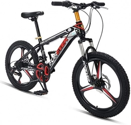 NOLOGO Mountain Bike Bicycle 20 Inch Kids Mountain Bikes, 24 Speed High-carbon Steel Hardtail All Terrain Mountain Bicycle, Mountain Trail Bike with Dual Disc Brake, Blue (Color : Black)