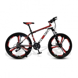 DHTOMC Mountain Bike Bicycle 24 Inches 26 Inch Mountain Bikes, Men's Dual Disc Brake Hardtail Mountain Bike, Bicycle Adjustable Seat, High-Carbon Steel Frame, 21 Speed, 3 Spoke (Black and Red) (Size : XLarge)