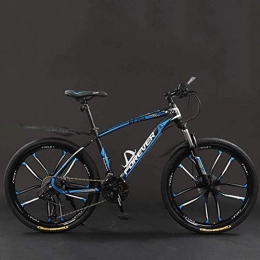 BWJL Bike Bicycle 26 Inch 21 / 24 / 27 / 30 Speed Mountain Bikes, Hard Tail Mountain Bicycle Lightweight Bicycle, with Adjustable Seat Double Disc Brake, black blue, 27 Speed