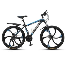 AYDQC Bike Bicycle, 26Inch Mountain Bike, Double Disc Brakes Mountain Bike, 24 Speed 6 Knife Wheel Bicycle, MTB, Black Blue fengong