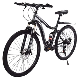 Generic Mountain Bike Bicycle Brakes 26-inch High-performance Carbon Steel Mountain Bike 21-speed Bicycle For Men And Women Riding Full Suspension Mountain Bike Mountain Bike Brakes (Black, One Size)