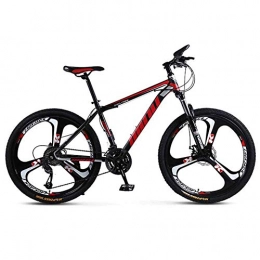 WEHOLY Bike Bicycle Mens' Mountain Bike, High-carbon Steel 30 Speed Steel Frame 24 Inches 3-Spoke Wheels, Fully Adjustable Front Suspension Forks, Red, 21speed