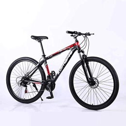 WEHOLY Bike Bicycle Mountain Bike, High-Carbon Steel 29 Inches Spoke Wheel, 24 Speed Fully Adjustable Rear Shock Unit Front Suspension Forks, Red, 21speed