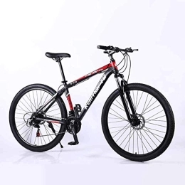 WEHOLY Mountain Bike Bicycle Mountain Bike, High-Carbon Steel 29 Inches Spoke Wheel, 24 Speed Fully Adjustable Rear Shock Unit Front Suspension Forks, Red, 27speed