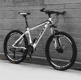 Generic Bike Bicycle, Mountain Bike Steel Frame 26 Inch Double Disc Brake City Road Bicycle For Adults (Color : White black, Size : 27 speed)