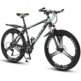 WXXMZY Mountain Bike Bicycles, Mountain Bikes, 24 Inch / 26 Inch 21 / 24 / 27 Speed Bicycles, Male And Female Student Variable Speed Bicycles, 3-blade Integrated Wheel (Color : Green, Size : 24 inches)