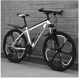 Bike  Bike 24 Inch Mountain, Mens Women Carbon Steel Bicycle, 30-Speed Drivetrain All Terrain Mountain with Dual Disc Brake (Color : 30 Speed, Size : White 6 Spoke)