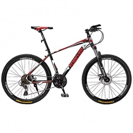 BNMKL Bike BNMKL 30-Speed Men's Mountain Bike / Bicycles, MTB 24 / 26 / 27.5 Inch High Carbon Steel Frame Hard Tail Mountain Bicycle for Mens And Womens, Student, Black And Red, 27.5 Inch