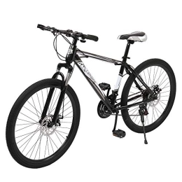 Bonnlo Mountain Bike Bonnlo 26-inch Mountain Bike, 21 Speed Mountain Bicycle With High Carbon Steel Frame & Double Disc Brake, Front Suspension Anti-Slip Shock-Absorbing Men and Women's Outdoor Cycling Road Bike