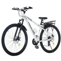 BSTSEL Mountain Bike BSTSEL 29 Inch Mountain Bike 17.5 Inch Aluminum Frame With Lockout Suspension Fork Mountain Bicycle 21 Speeds with Dual Disc-Brake Suitable (White, Rear Carrier Style)
