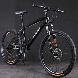 BybAgs  BybAgs Bikes, Hardtail Mountain Trail Bike 24 inch for Adults Women, Girls Mountain Bicycle with Front Suspension & Mechanical Disc Brakes, High Carbon Steel Frame & Adjustable Seat / Black / 24 Speed