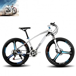 CAGYMJ 26 Inch Mountain Bikes, Men's Disc Brake Hardtail Mountain Bike, Bicycle Adjustable Seat, High-Carbon Steel Frame,21 Speed,white