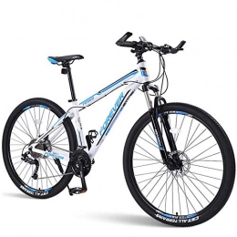 CDDSML Bike CDDSML 26-inch spoke wheel adult mountain bike 33-speed road bike aluminum alloy frame mountain bike men's sports cycling bicycle-White Blue_26 inch (155-185cm)_33 Speed