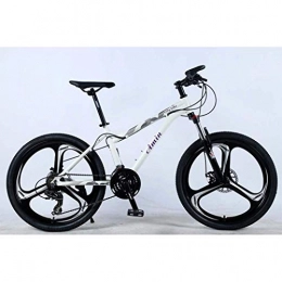 Chenbz Bike Chenbz 24In 21Speed Mountain Bike for Adult, Lightweight Aluminum Alloy Full Frame, Wheel Front Suspension Female offroad student shifting Adult Bicycle, Disc Brake (Color : White, Size : B)
